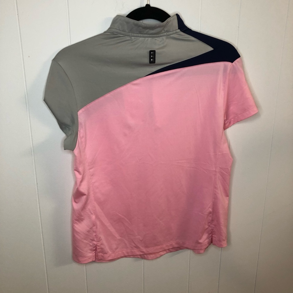 Jamie Sadock Pink, Gray, and Teal 1/4 Zip Polo Activewear Top Small - Picture 4 of 5